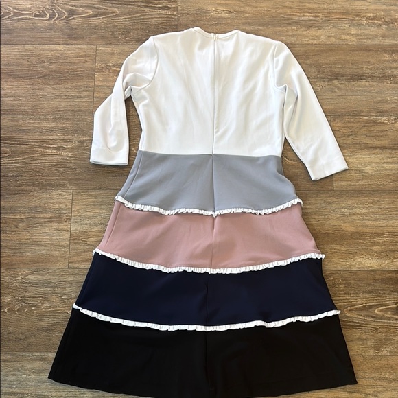 Noni Teen Color Block Ruffle Dress Women's Size Large Made in Canada - Picture 10 of 11